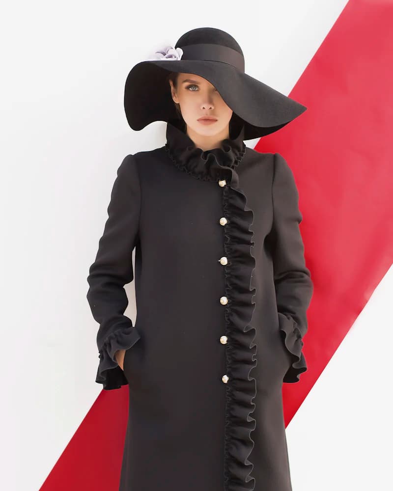 Wool wrap coat — Black, image 1 of 1